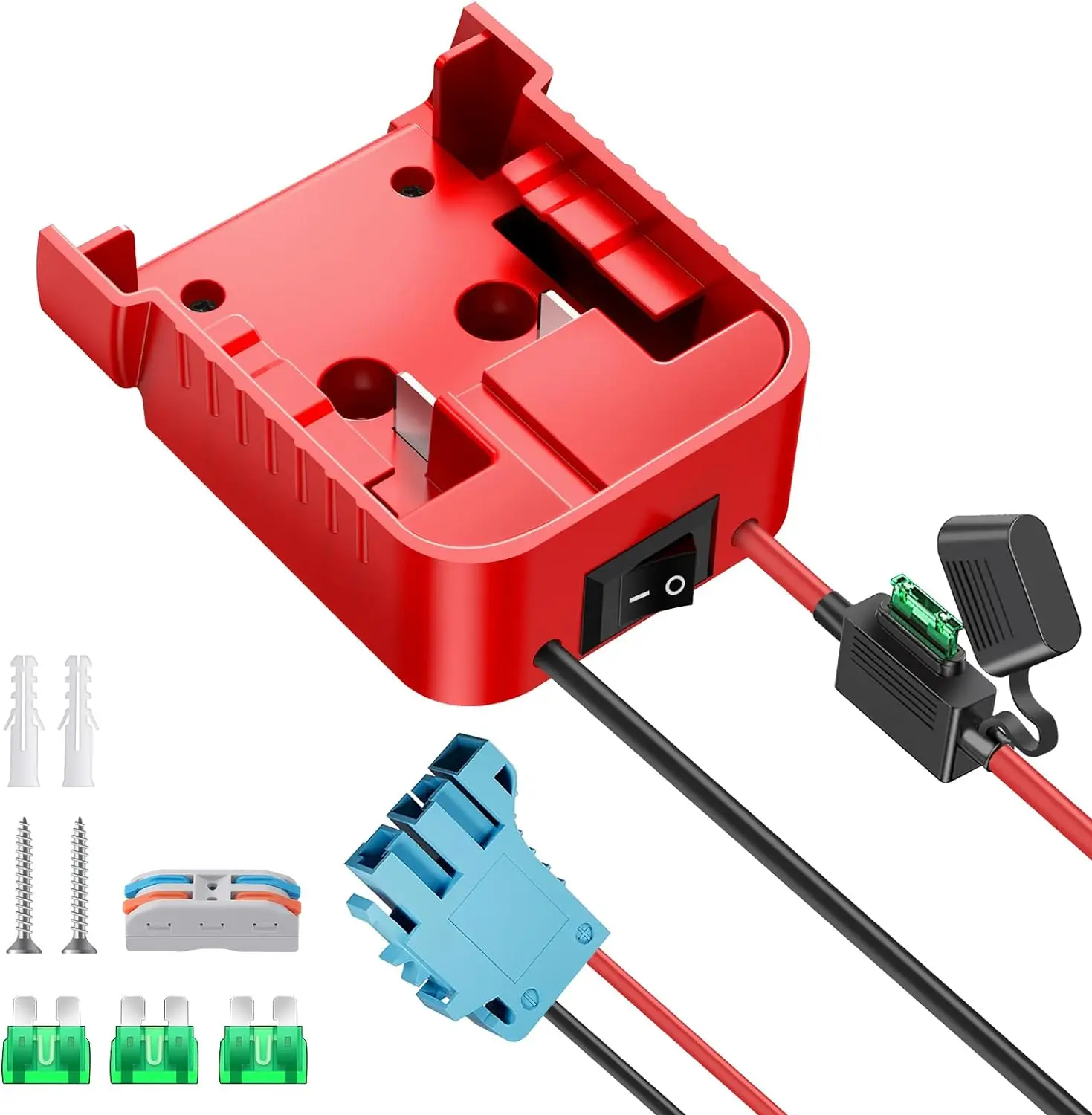 

Power Wheels Adapter for Milwaukee 18V Battery 12AWG Wire with 40A Fuse with Wire Connector Compatible with Fisher-Price 12V