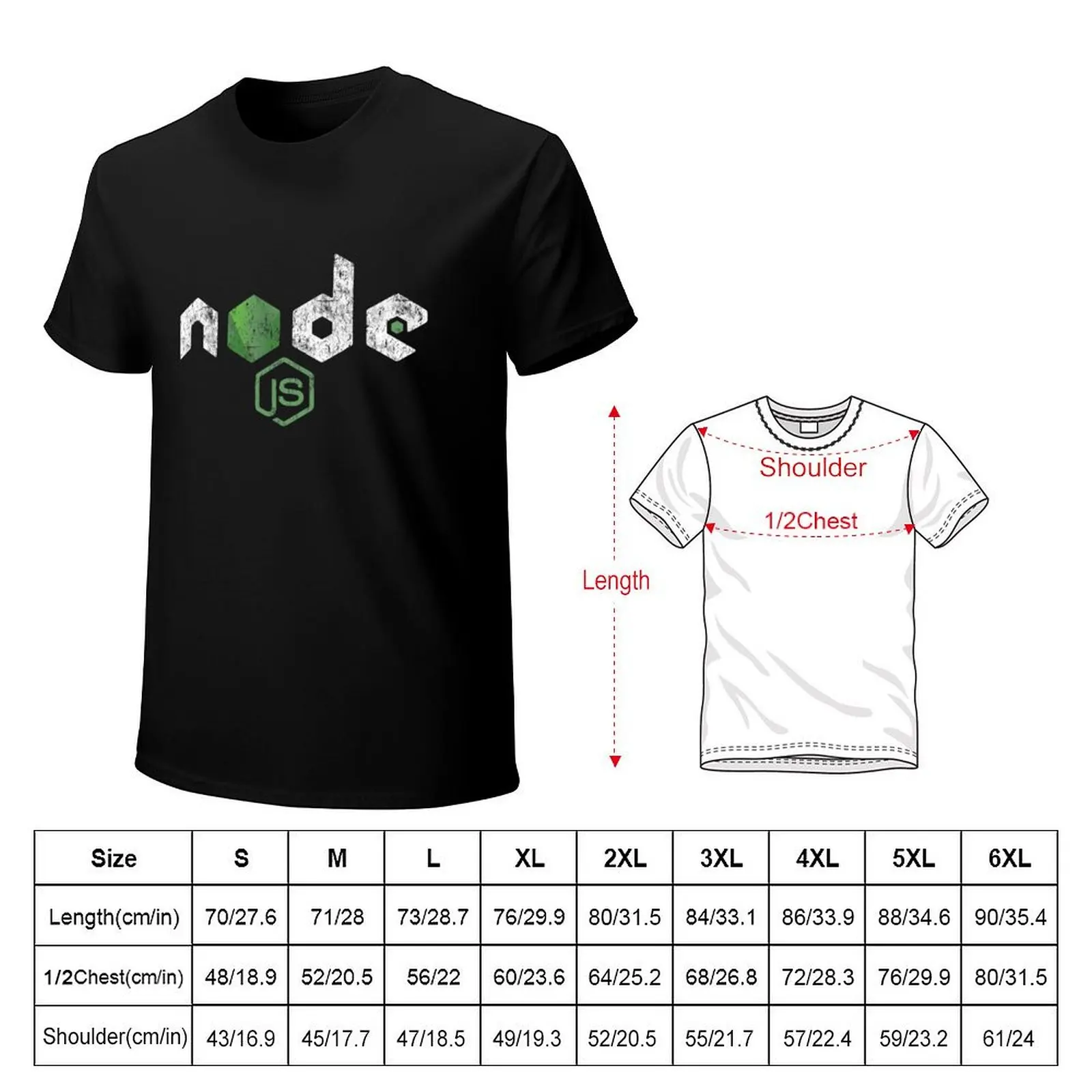 Vintage Distressed NodeJS JavaScript Programmer T-Shirt funnys cute tops mens t shirts top quality