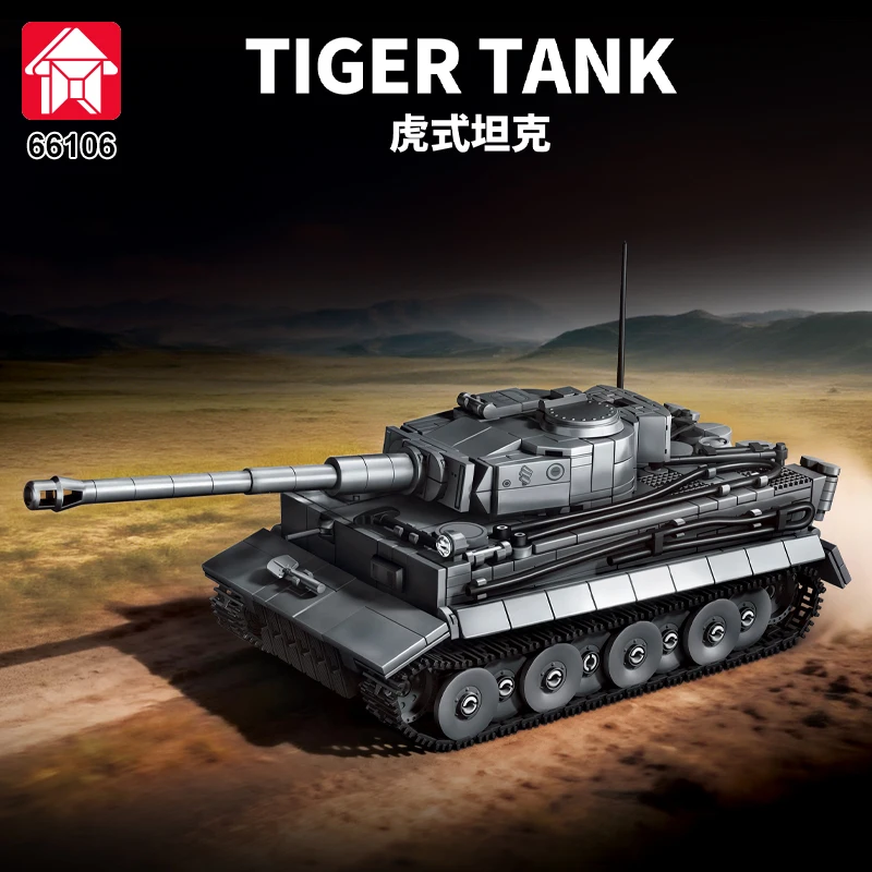 

DIY MOC Military Army Main Tiger Main Heavy Tank Battle Soldier Model Building Blocks Bricks Set For Birthday Gifts