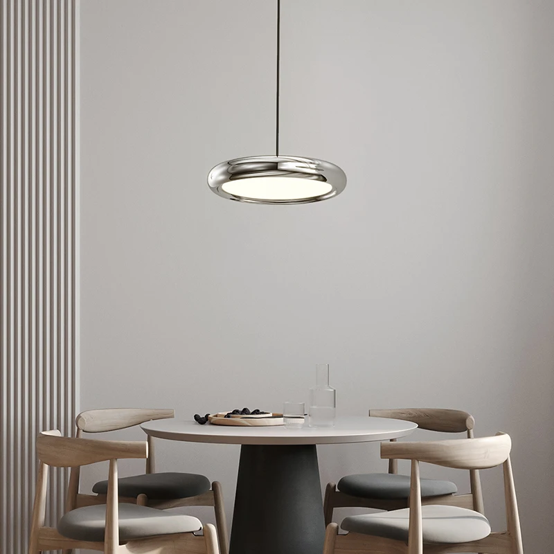 Moderne Restaurant Kronleuchter minimalist ische LED Bar Kronleuchter minimalist ische nordische Licht Luxus runde lange Platte Lampen