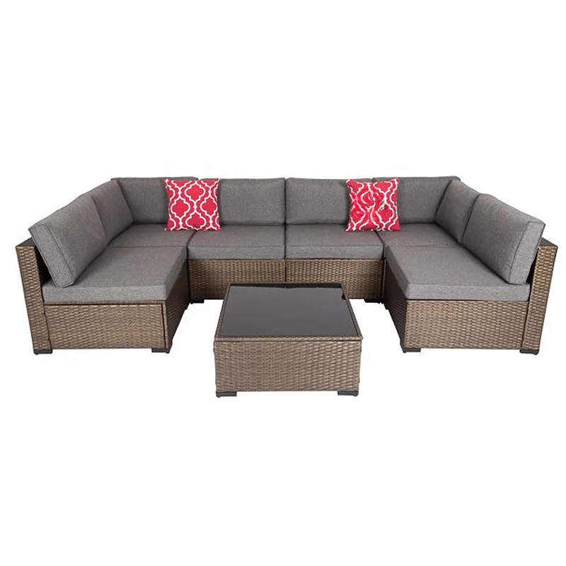 Modern Wicker Patio Sofa Lounge Home Set Wicker Patio Outdoor Rattan Furniture Garden Sofa