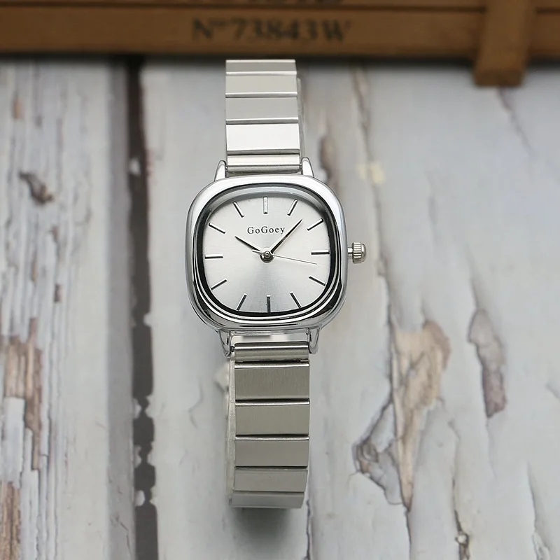 여성용 쿼츠 시계 사각형 블랙 실버 케이스, Orologio 로마 숫자 럭셔리 시계, 숙녀 성분 다이얼, 사각형 손목시계, 신제품