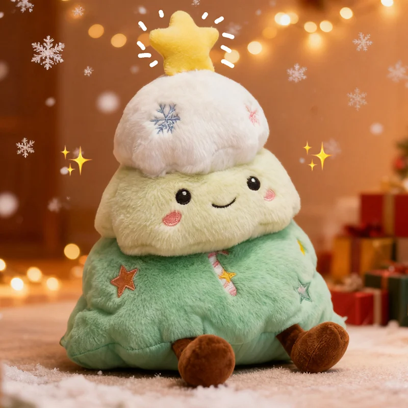 

25 см кавайная плюшевая подушка для торта, рождественской елки, мягкое зеленое растение с ножками, плюшевое украшение, реквизит для вечеринки, подарок