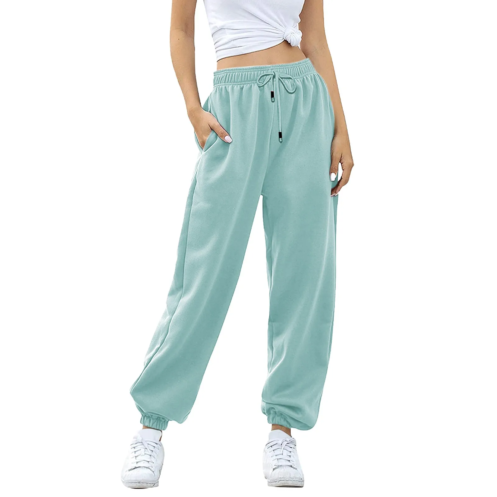 Pantalon de survêtement doublé Smile pour femme, pantalon large et droit, pantalon de survêtement astronomique, pantalon de jogging, pantalon d'entraînement, pantalon de yoga taille haute