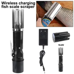 Seafood Knif Remover Cleaner Tool 120W Fishing Clean Easy Fish Stripper Electric Fish Scale Scraper Waterproof Charging Adapter