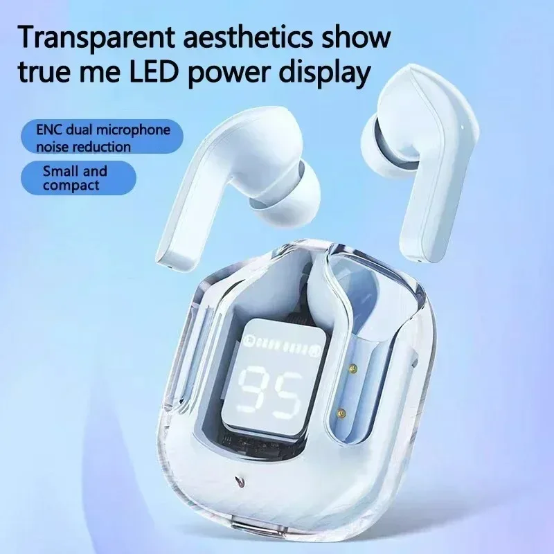 Original T2 TWS Transparent Wireless Bluetooth Headset HIFI Sound Quality Fone Bluetooth Headphones 5.3 For Xiaomi Huawei Apple