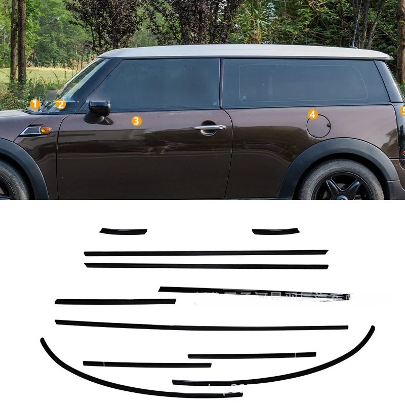 

Window Trim For Mini-clubman 2008-2023 Modification F54 Decorative Protection Black Door Frame Chrome