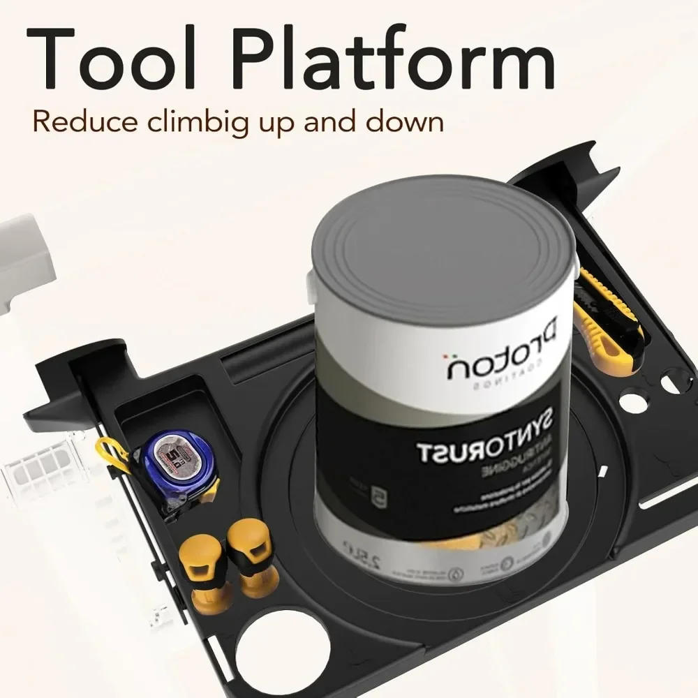 Step Ladder, 5 Step Ladder Folding Step Stool with Tool Platform, Portable Sturdy Steel Ladder for Adults Home Outdoor