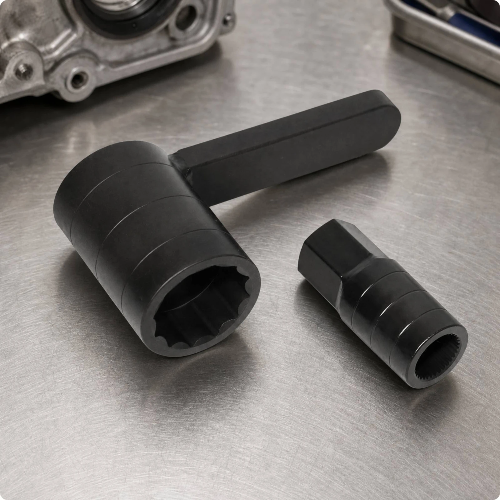 Automotive Tool Ridged Exterior Handled Differential Socket with Adapter Automotive Plug Extractor for Drivetrain Repair