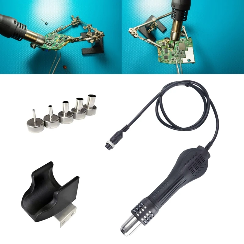 Portable Hot Air Guns Rework Solder Station Hot Air Blower Heat Guns Handle For 858A 858D 868D 878D Soldering Station