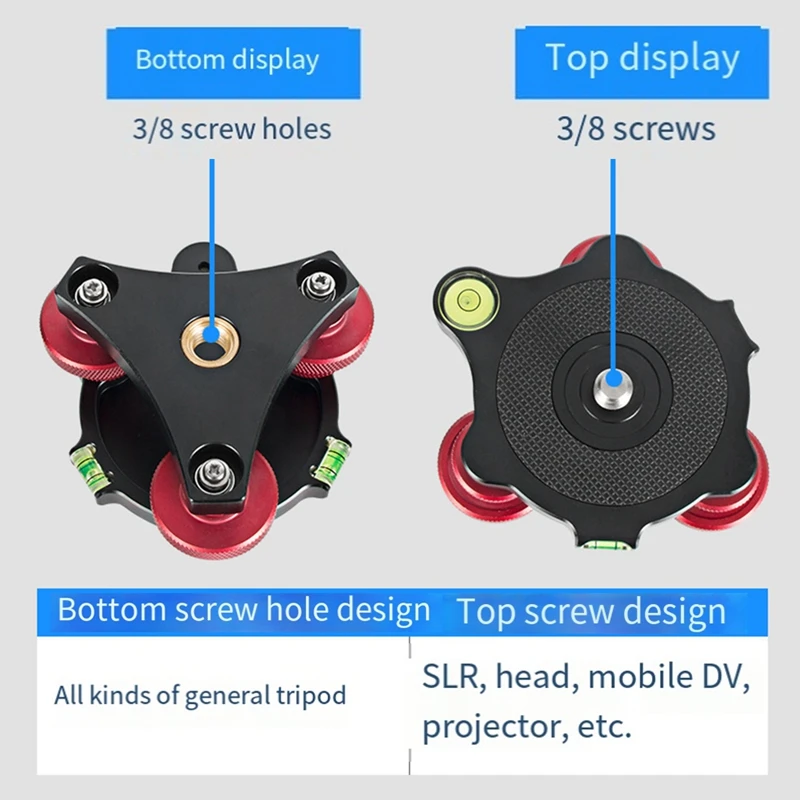 1 PCS Panning Level Plate DSLR Camera Adjustment Table Base Leveler Adjusting Base