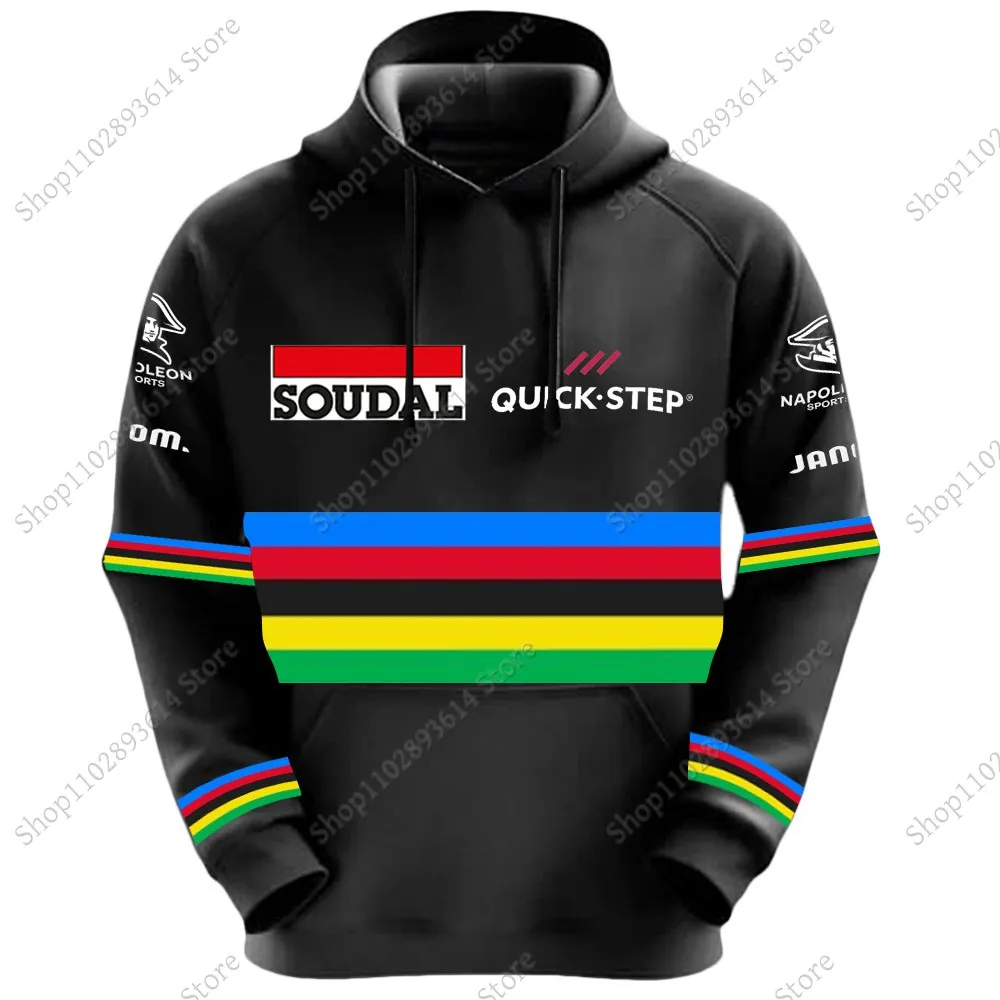 Soudal Quick Step Hoodie Men 2024 World Champion Sweatshirt Clothing Hoody Streetwear Casual Pullover Jackets Unisex Coats