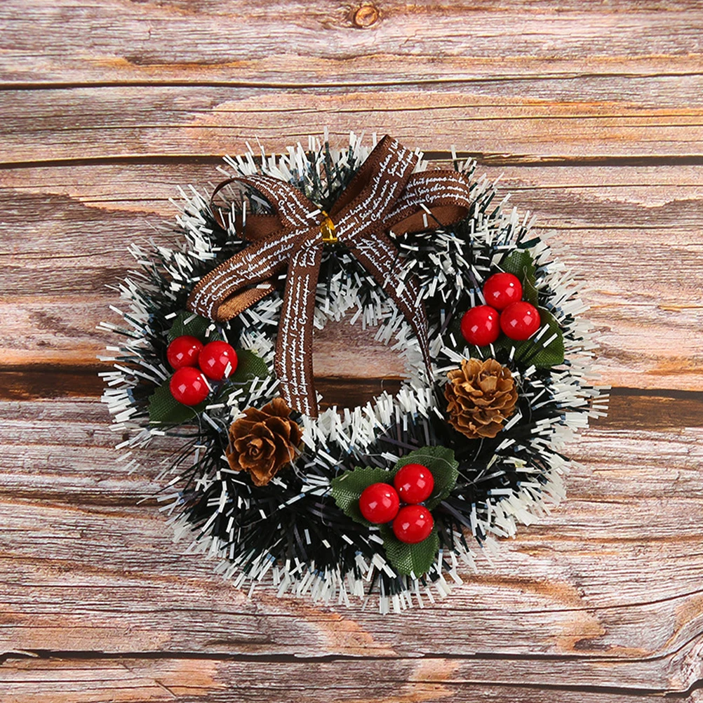 

8 Pcs Christmas Wreath Decorations Garland Door Ornaments Artificial Pvc Winter Wreaths for Front Merry