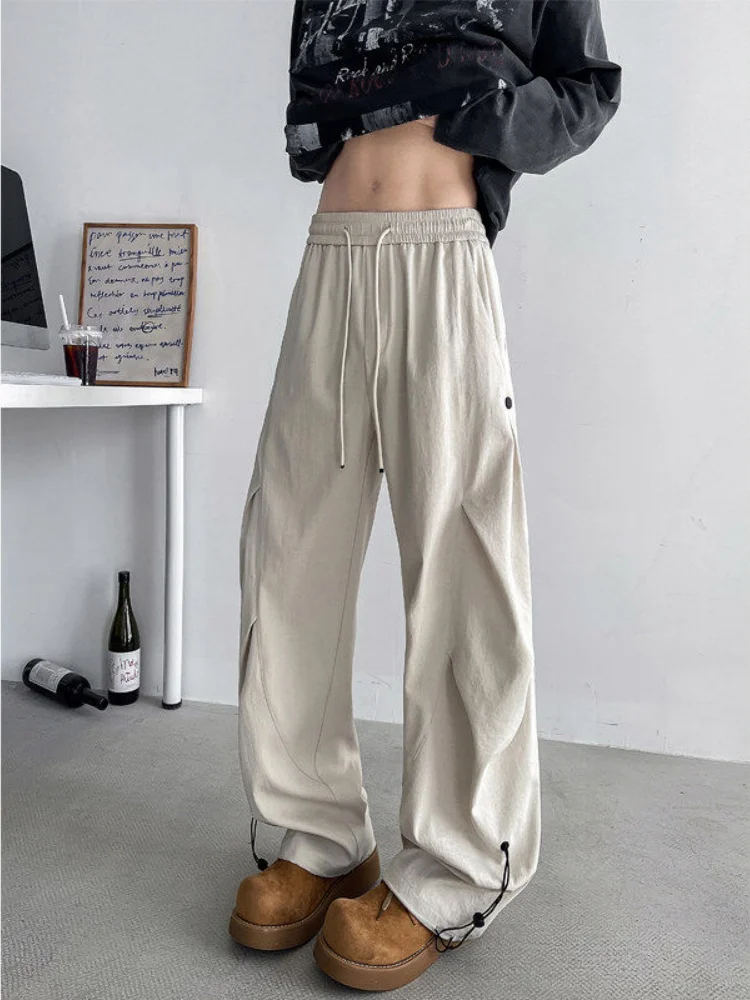 

Men's Hiking Work Trousers Loose Fit Spring Summer Qui Dry Paratrooper Pants Folded Design American Sle Knife ape CleanFit