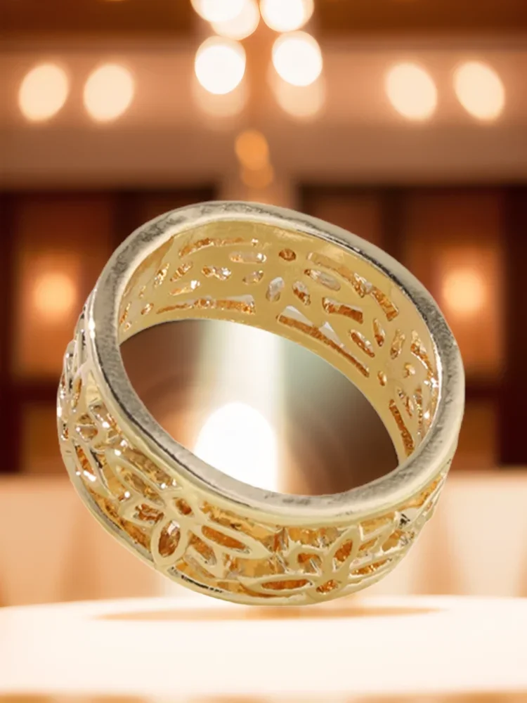 Hot selling European and American style with lotus creative minimalist personality ring