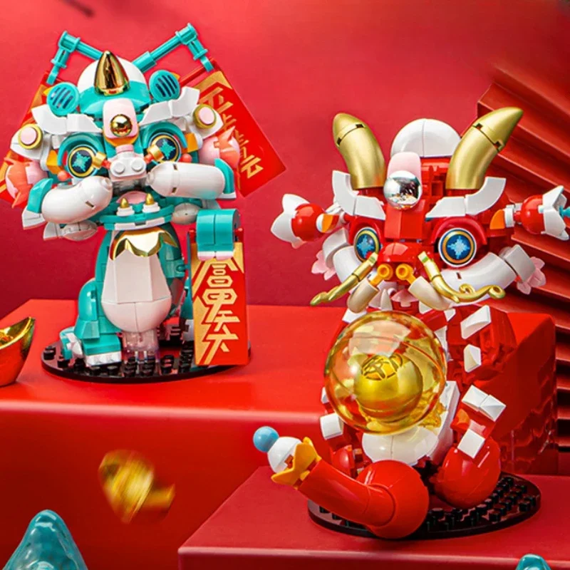 Building Blocks Shanhaijing Mythical Beasts Educational Assembly Toy Model Ornaments Transfer Pixiu Christmas Gift