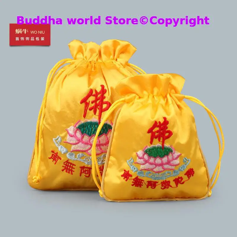 10pcs Wholesale Buddhism supply Buddhist Religious Supplies Amitabha Buddha's sachet brocade bag for temple monk master lama