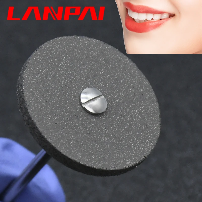 Lanpai 2*26mm Dental Lab Rubber Diamond Zirconia Polishing Kit Pocerlian Grinding Head  Dentistry Material Drill HP