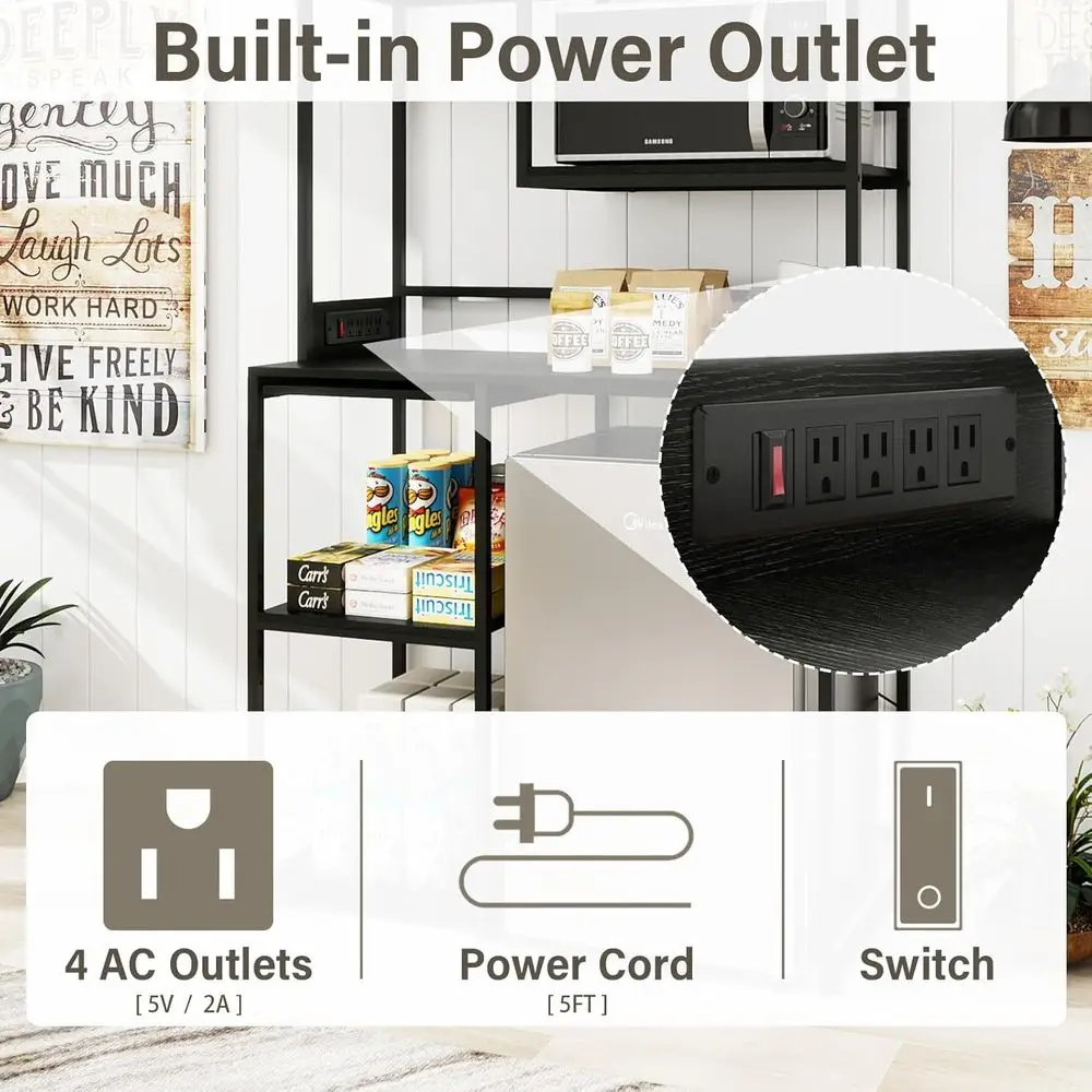 خزانة بار القهوة المدمجة مع ثلاجة صغيرة مدمجة ورف ميكروويف - خزانة جانبية للتخزين للحانات المنزلية في غرف المعيشة، Co