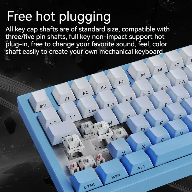 Imagem -04 - Vter Galaxy 80pro Teclado Mecânico com Fio sem Fio Hot Swap Rgb Liga de Alumínio Ergonômico Personalizado pc Gaming Acessório