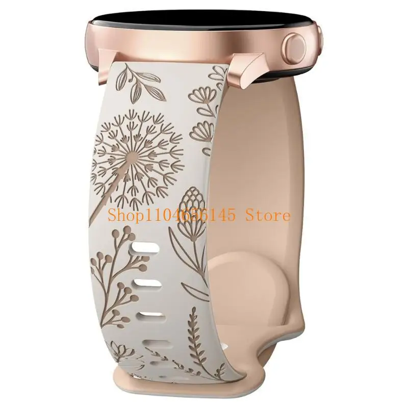 

652F Stylish Flower Design Watchband Silicone Watch Straps Band for Smartwatch Models