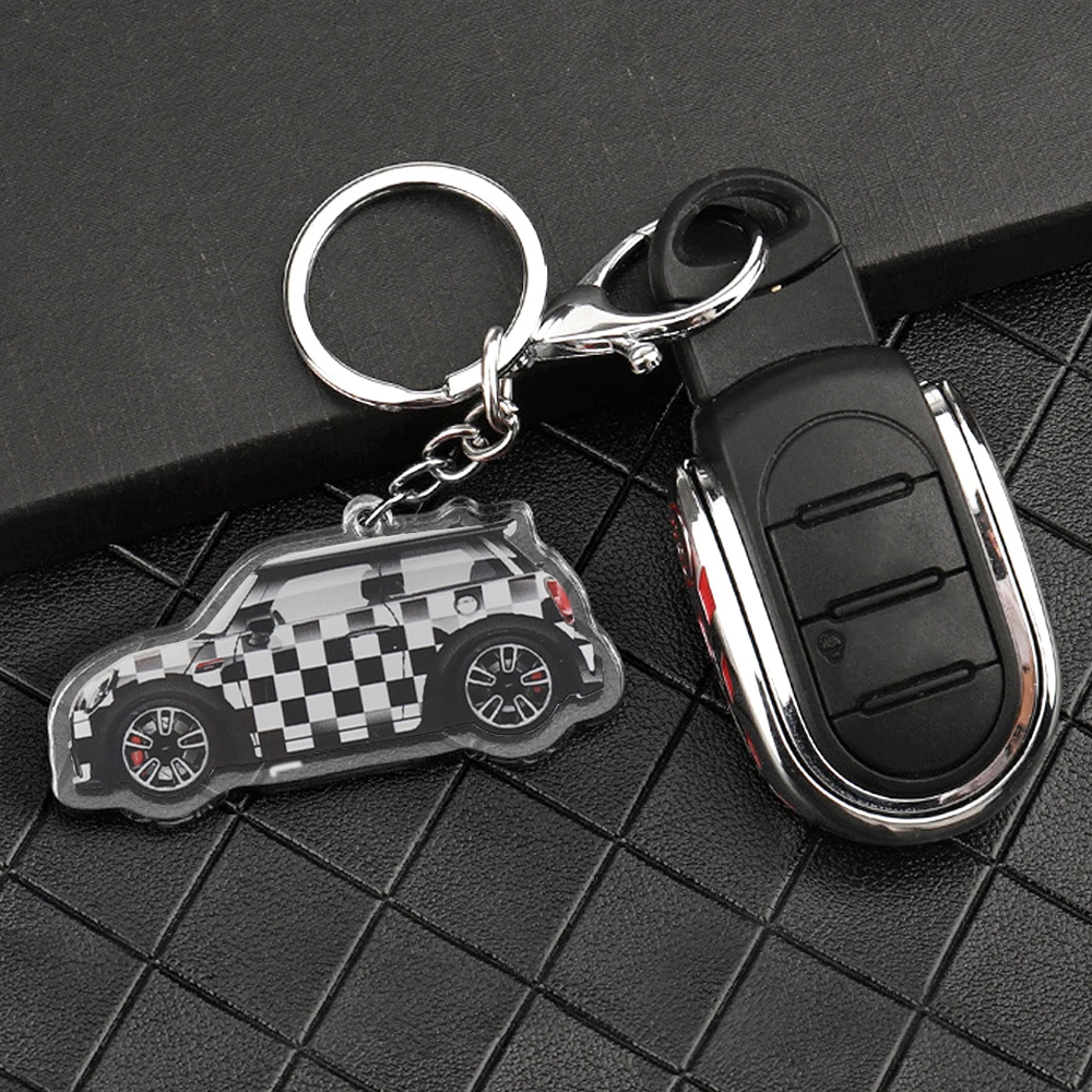 For Mini Cooper F55 F56 R55 R56 R60 Car Styling Keychain Creative Key Ring Cute Car Decoration Accessories Trinket Gift Keyrings