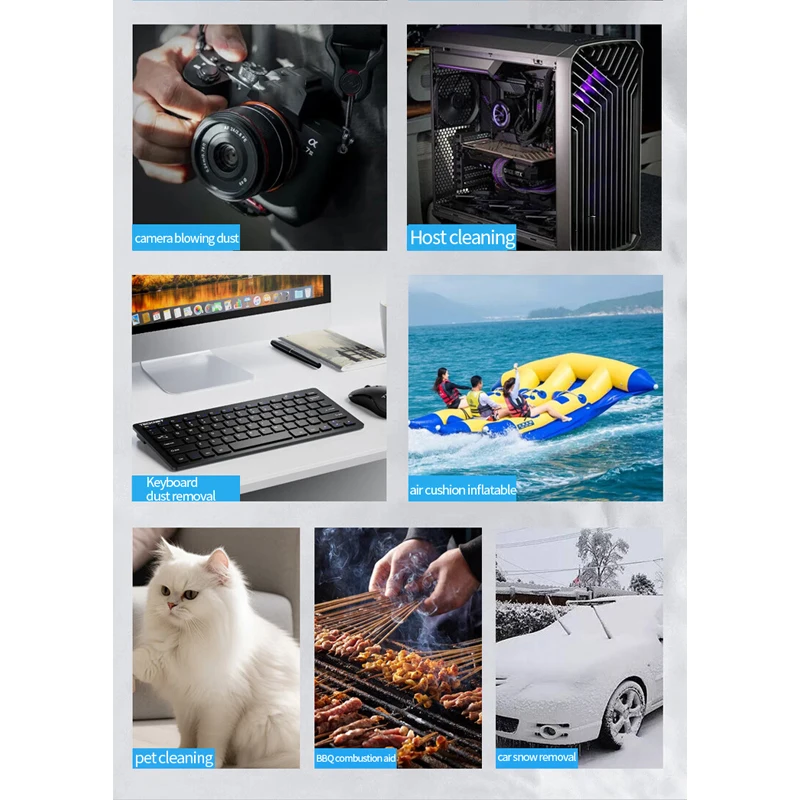 2025年の新しいポータブルターボファン、ハンドヘルド高速ファン、強力なターボファン、高速気流 - 内蔵4000mAh * 2充電器