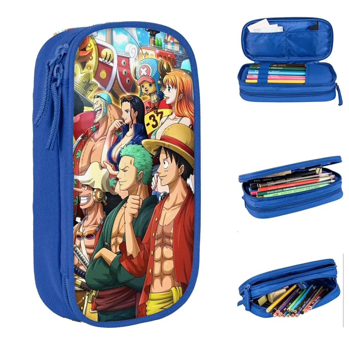 

One Piece Monkey D. Luffy аниме пеналы сумки для ручек для девочек и мальчиков большие школьные пеналы на молнии для студентов