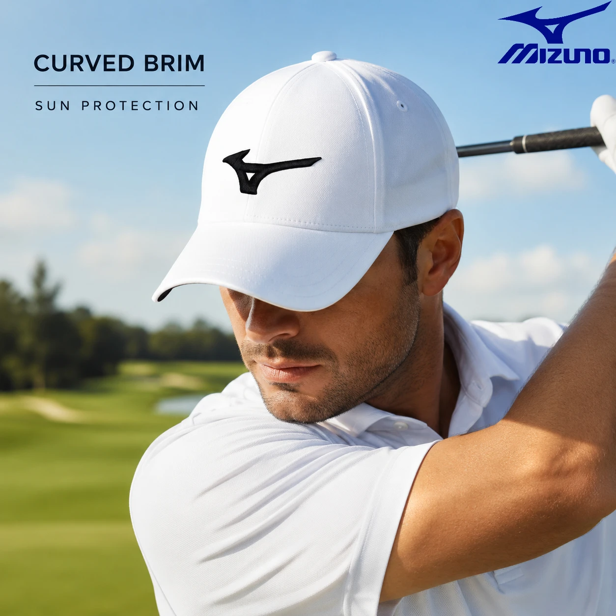 

Mizuno Golf Tennis Cap Unisex Portable Comfortable Sun Shield Hat Anti Sweat Quick Dry for Outdoor Hiking Walking Daily Wear