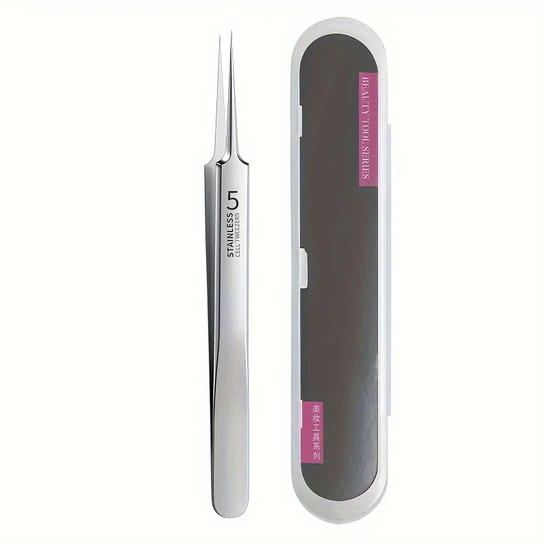 Einteilige Packung mit ultrafeinen Nr. 5-teilige Pinzette zur Entfernung von Mitessern, wirksam zum Entfernen von Mitessern, Whiteheads usw.