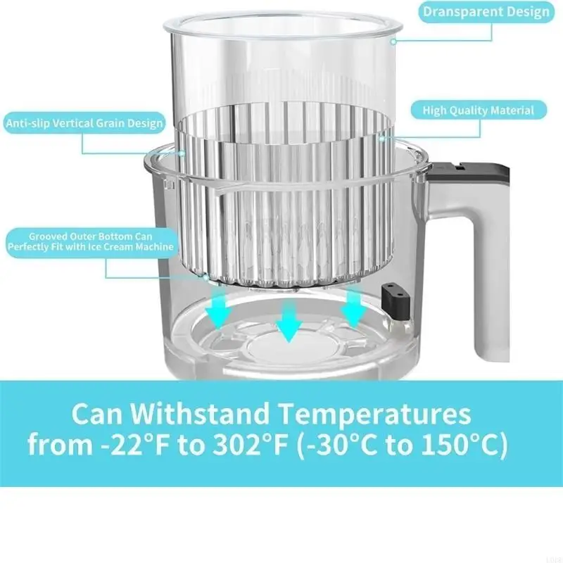 4Pcs Plastic Ice Cream Maker Replacements Storage Jar for NC500 NC501 Ninja- Creami Ice Cream Pints Cups with Lid