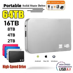 Disco rígido externo portátil SSD, alta velocidade, interface USB 3.0, HDD, disco rígido móvel para Xiaomi, laptop, PC, 1TB