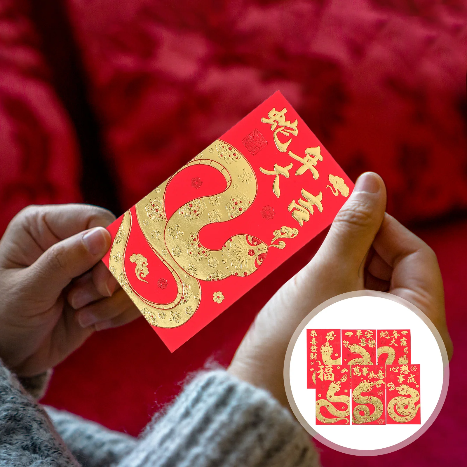

36Pcs Chinese New Year Red Envelopes Good Wishes Luck Prosperity Health Happiness Spring Festival Decorative Packets