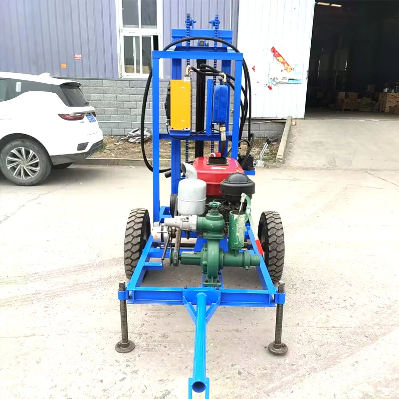 

Customized Diesel Hydraulic Water Well Drilling Rig Wheel Crawler High Efficiency 28HP 180m High Quality Drilling
