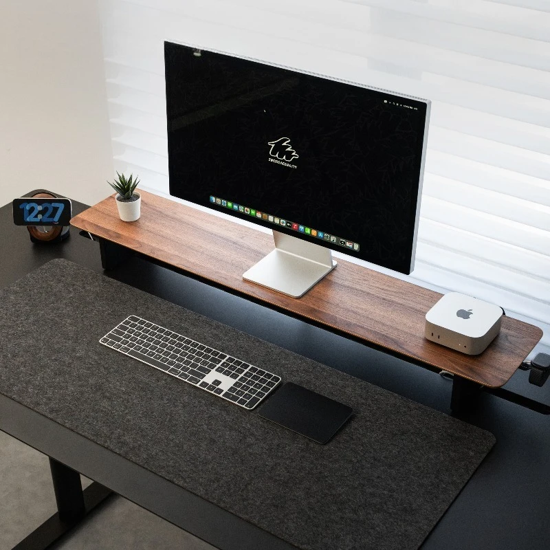 M10 Walnut Wood Monitor Height Increasing Bracket Desktop Storage Racks Office Modularization Display Stand Computer Shelf