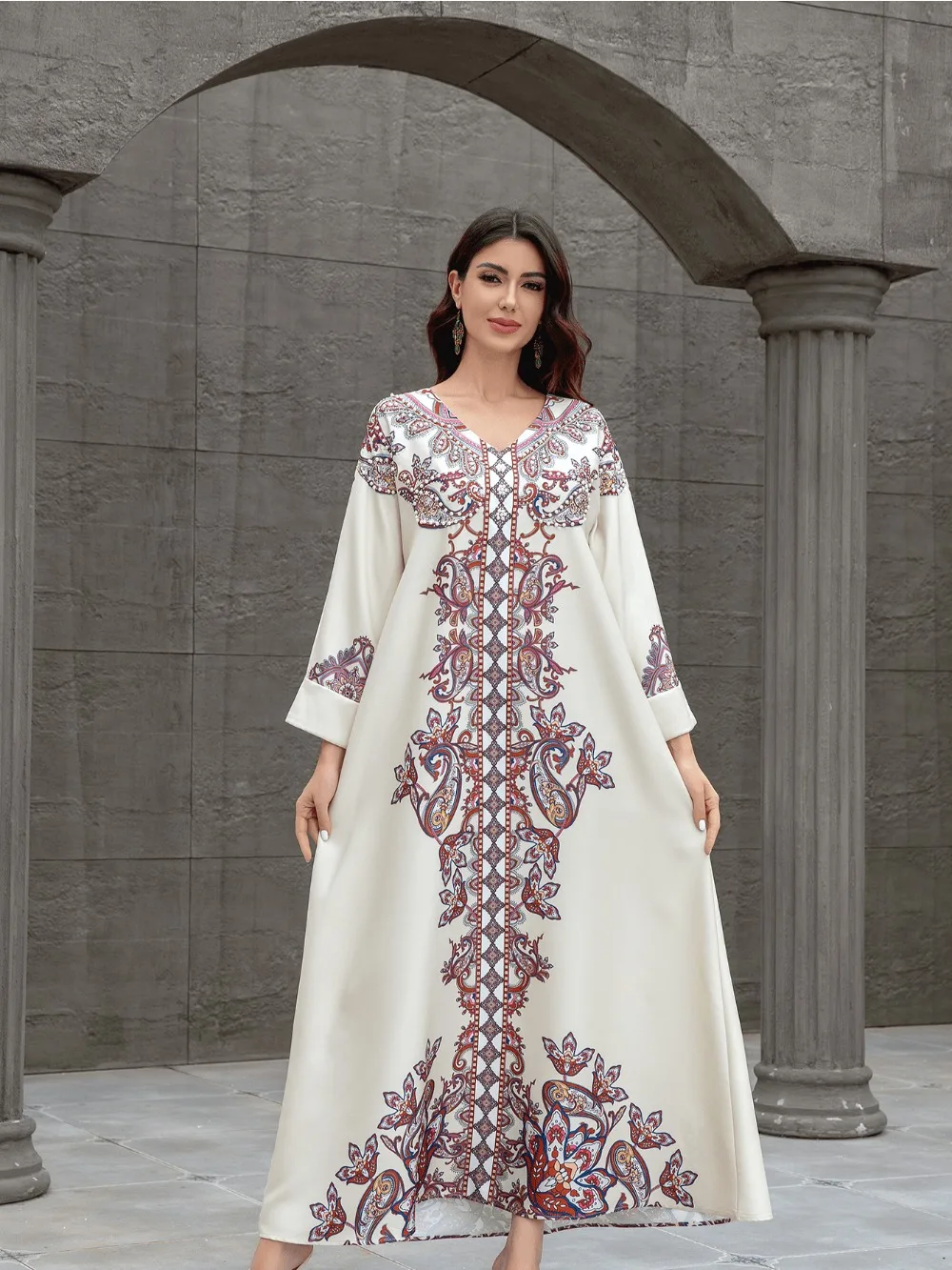 

Eid Ramadan Muslim Abaya for Women Print Dresses Jalabiya Beading Morocco Dubai Abayas Kaftan Islam Vestidos Arab Long Robe 2025