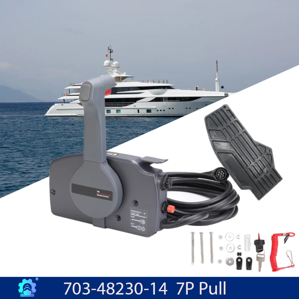 

Блок дистанционного управления для лодки, новая модель 703-48230-14 с 7-контактным жгутом проводов 16 футов, открывающимся для подвесного мотора Yamaha