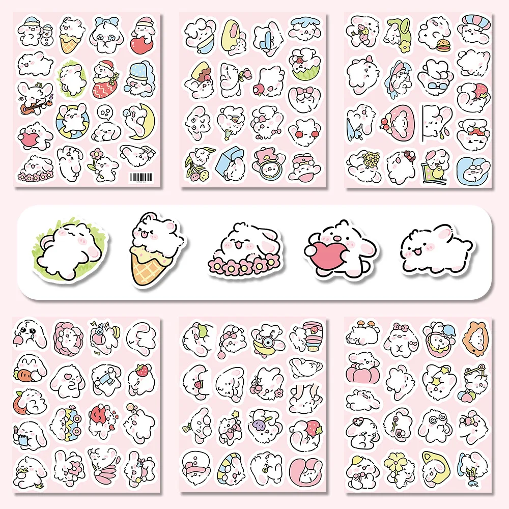 50/100 قطعة Kawaii أرنب صغير مقاوم للماء الكرتون لطيف الحيوان ملصقات الديكور DIY بها بنفسك دفتر كوب ماء المحمول اللعب الكتابة على الجدران