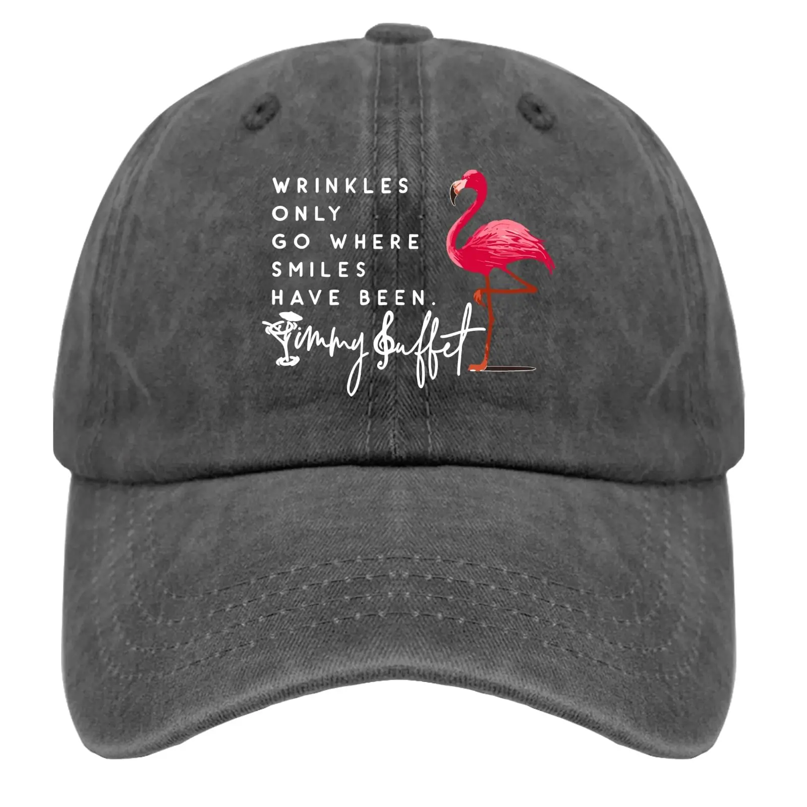 

Wrinkles Only Go Where Smiles Have Been Hat for Men Jimmy Music Buffett Accessories Baseball Caps Aesthetic Washed Hat