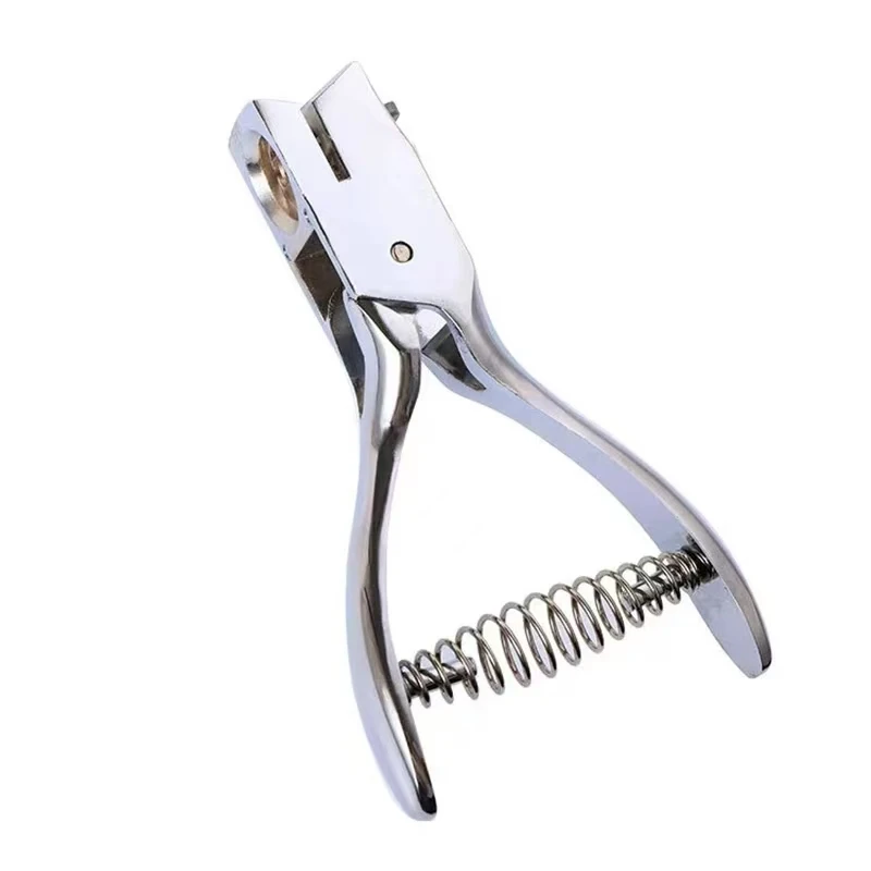 Single Hole Punch 3*15mm Oval Hole Hand-held Metal Hole Puncher with Spring for Member ID Card Paper PVC School, Office Supply