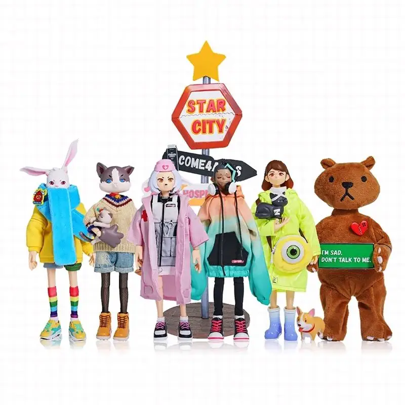 Come4arts Trendy, Pet Hospital Series 6 Optional, Trendy Dress-Up Doll Joints Movable Figure Toy Girl Ornament