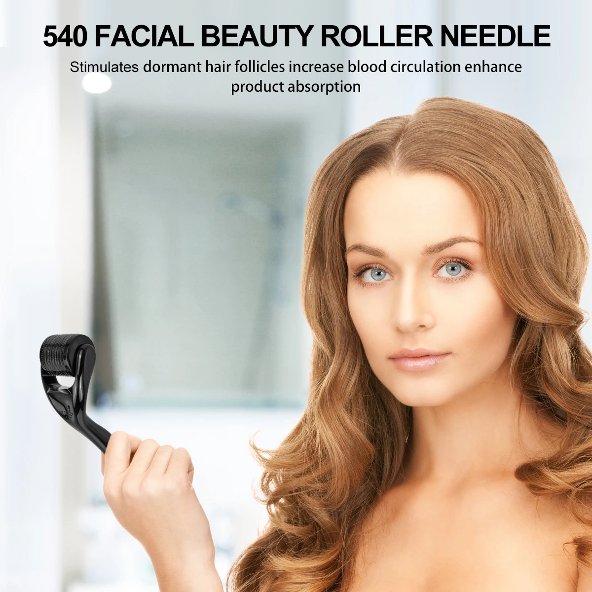 Mikron adel 540 Gesicht Derma Roller für Haarwuchs profession elle Derma roller für Bart wachstum Hautpflege-Tool – Detail 3