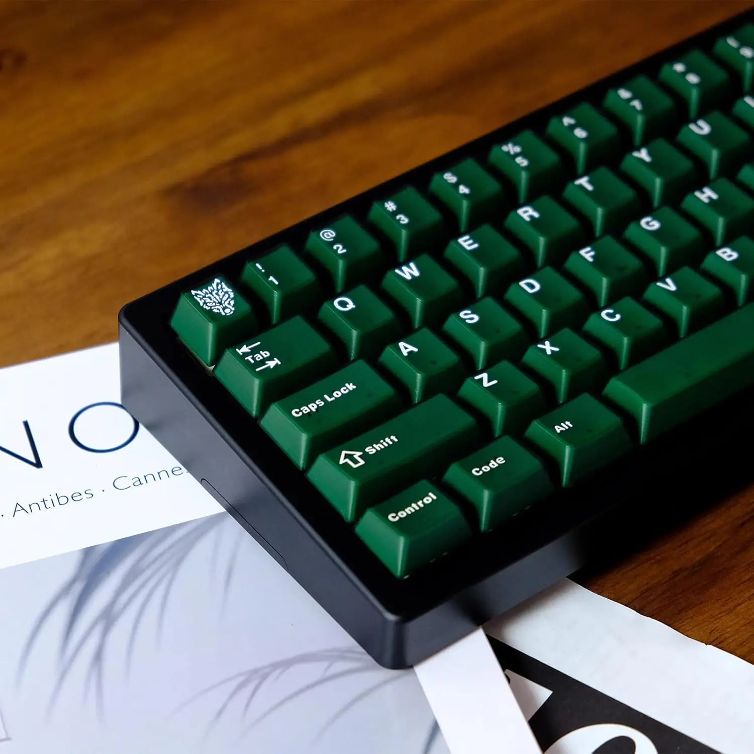 

114 Keys Custom Translucent Double Shot Keycaps Cherry Profile Emeral Green Keycaps Set Fit for Cherry Mx Switches Mechan