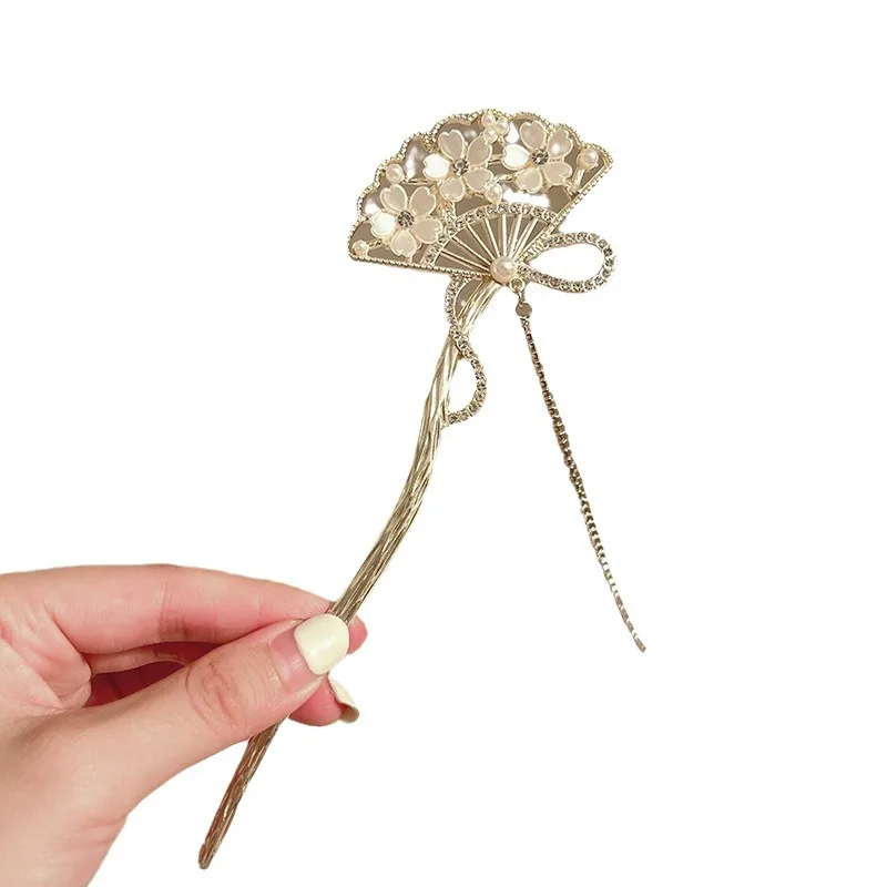 دبوس شعر على شكل زهرة شرابة للنساء، نمط جديد، دبوس شعر على الطراز القديم الراقية