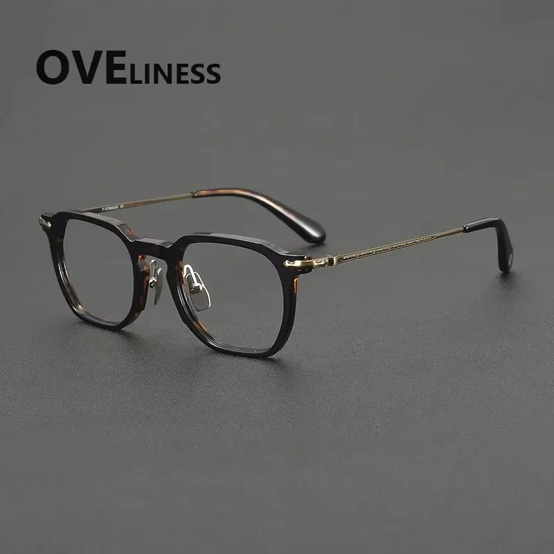 

2026 Eyeglasses frames Women Vintage Pure Acetate Titanium Eyewear Square Glasses Frame For Men
