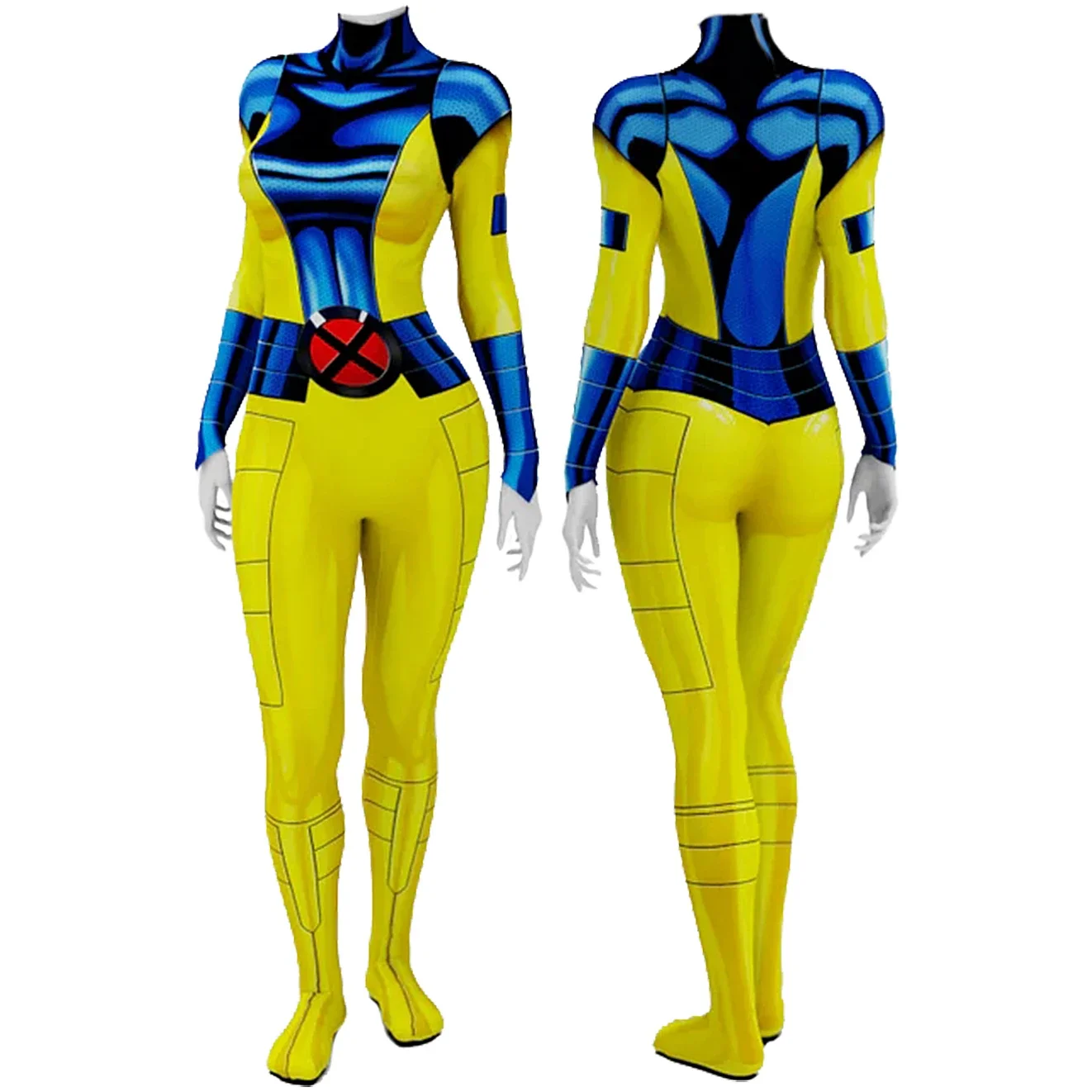 X-Men 97 feniks Jean Grey lata przebranie na karnawał body superbohatera Phoenix kostium Spandex Zentai strój kostium na Halloween