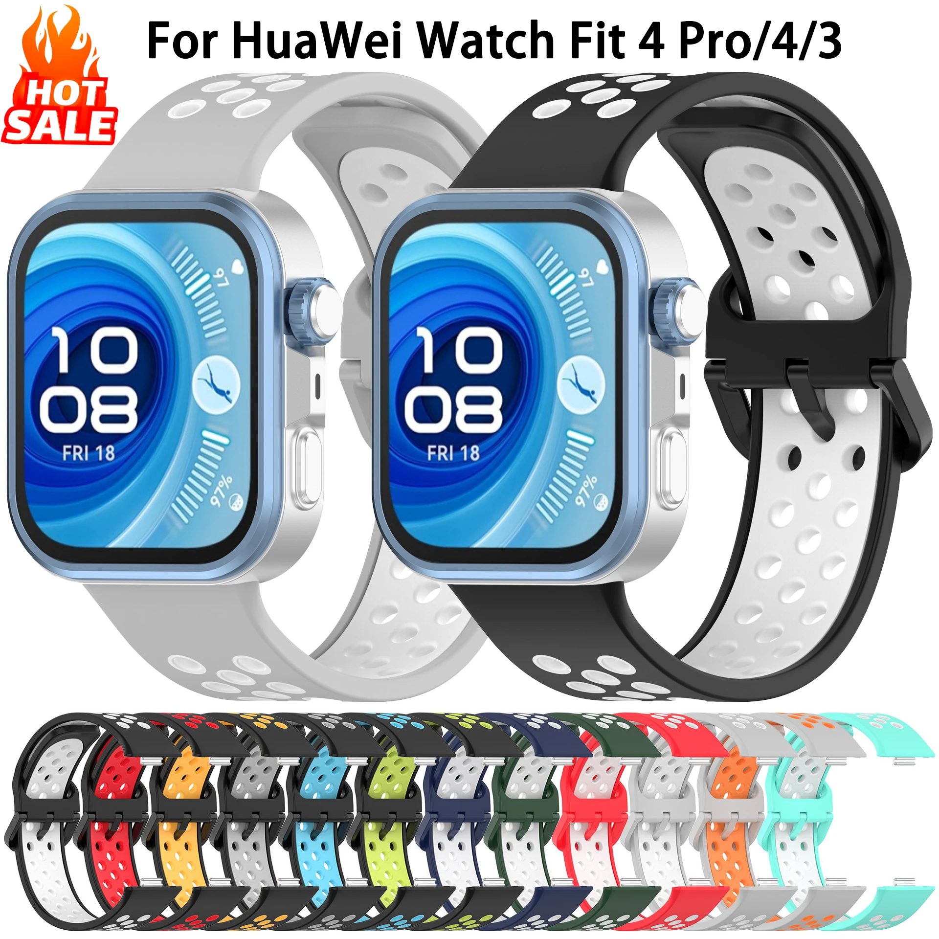 

Silicone For Huawei Watch Fit 4 Pro/4/3 Strap Accessories Sprot breathable Replacement Correa Bracelet Huawei Watch fit3 Band