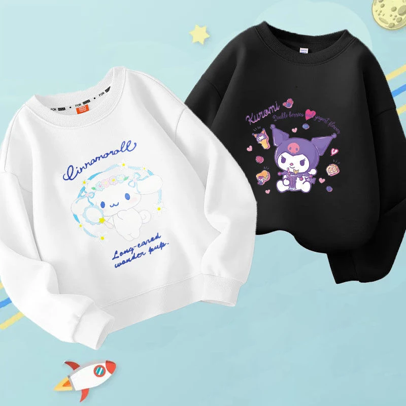 1 2pcs Cinnamoroll Clothes Autumn Winter New Sanrio Anime Long Sleeve Shirt Cute Cartoon Kuromi Hoodie Stuff Lovely Toys for Kid