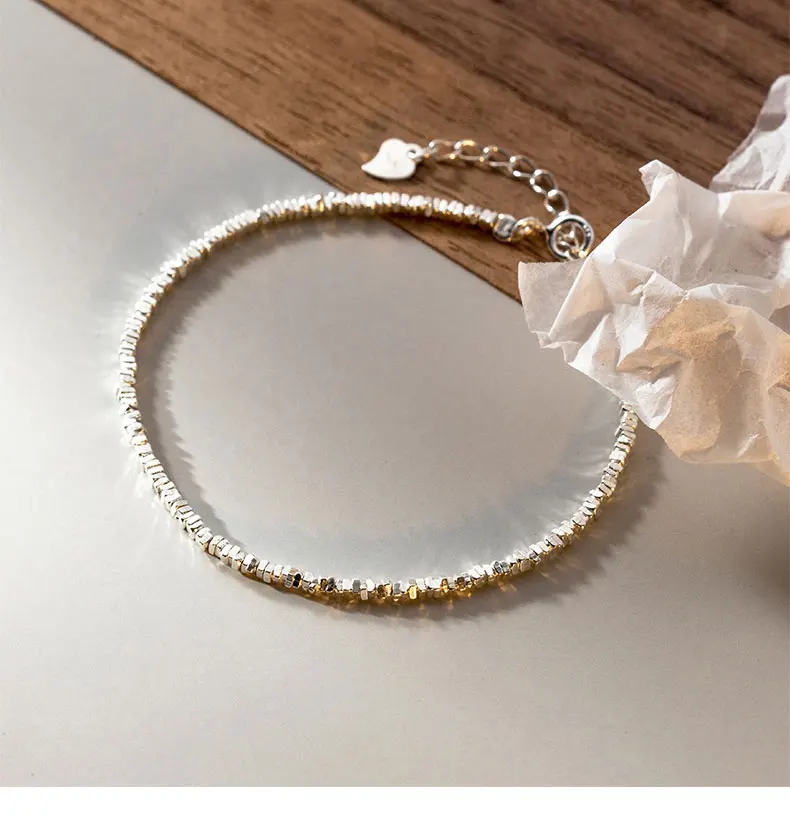 La Monada 15+4.5cm Simple Irregular Bracelets For Women Silver 925 Sterling Jewelry Fine 925 Sterling Silver Women's Bracelet