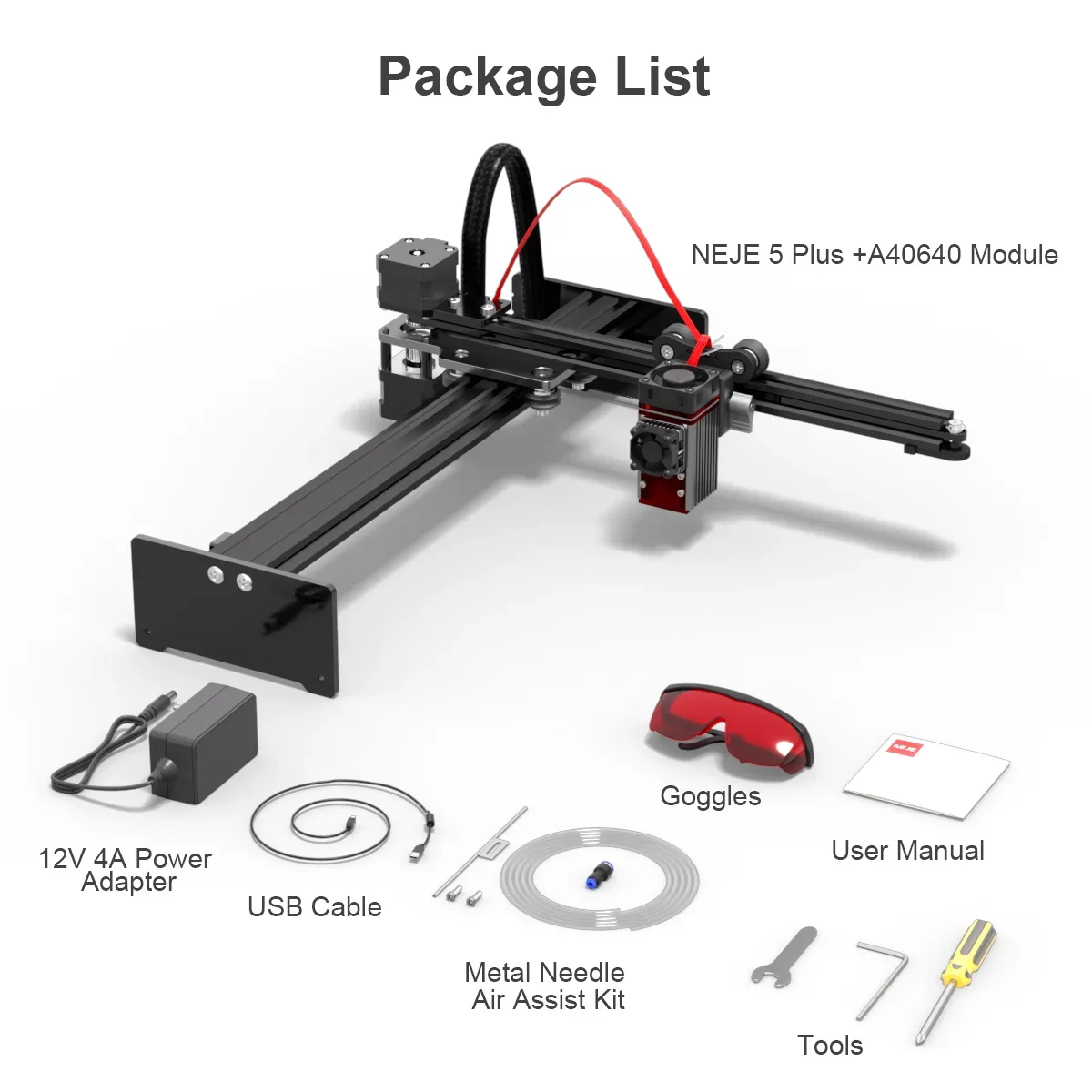 High Precision NEJE 5 PLUS A40640 Wood Router 420*255mm Laser Cutting Machine for Woodworking Engraving on Acrylic Wood Board